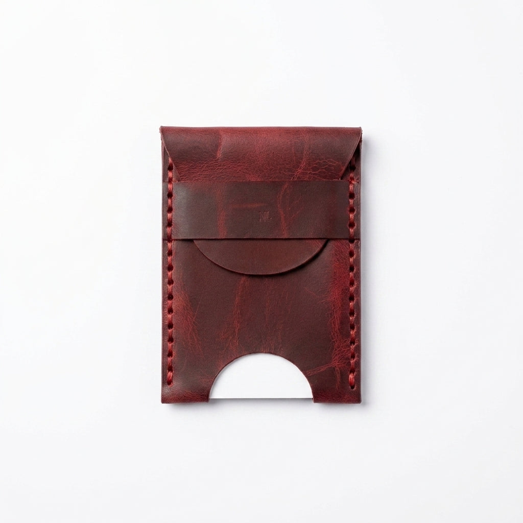 Simplest Card Holder | Slim Minimalist Wallet | Leather Handmade | Thumb Slot Design