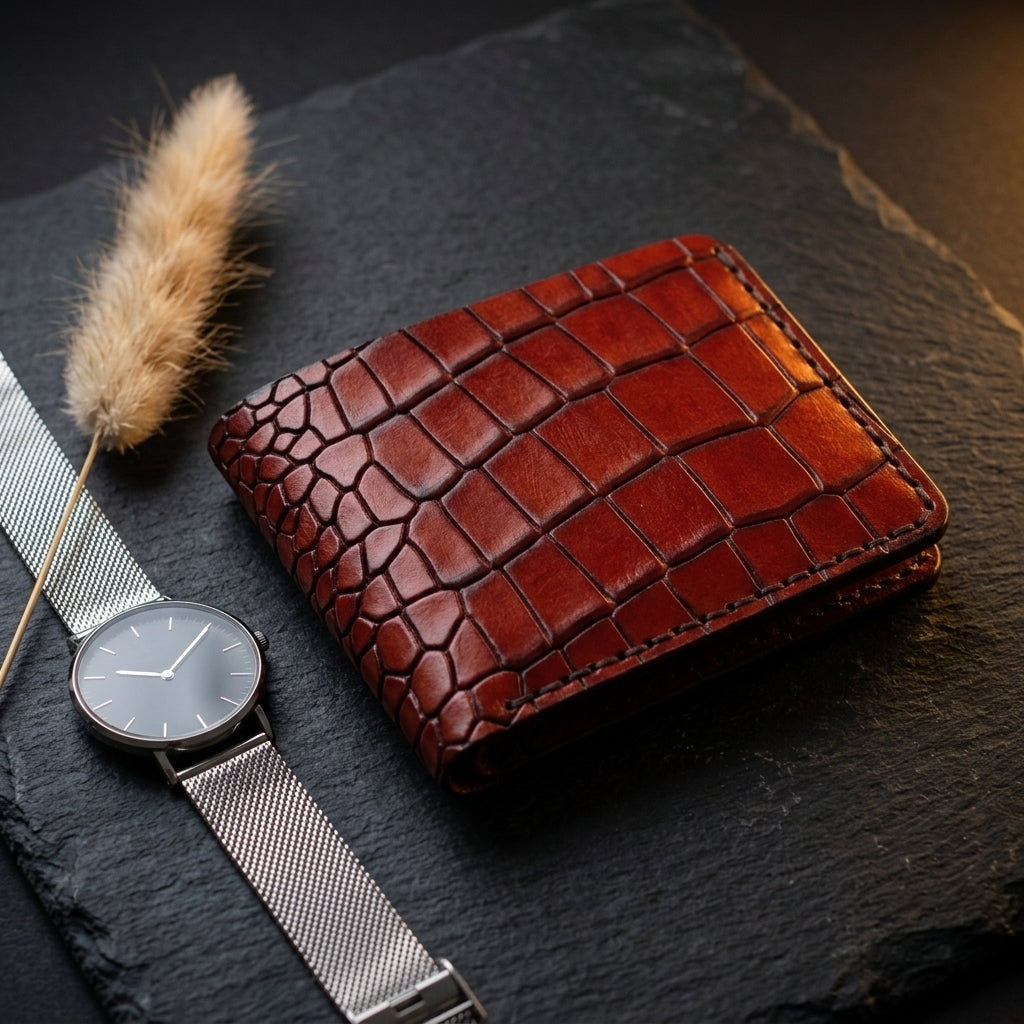 Hermes Snake & Croc — Bifold Wallet