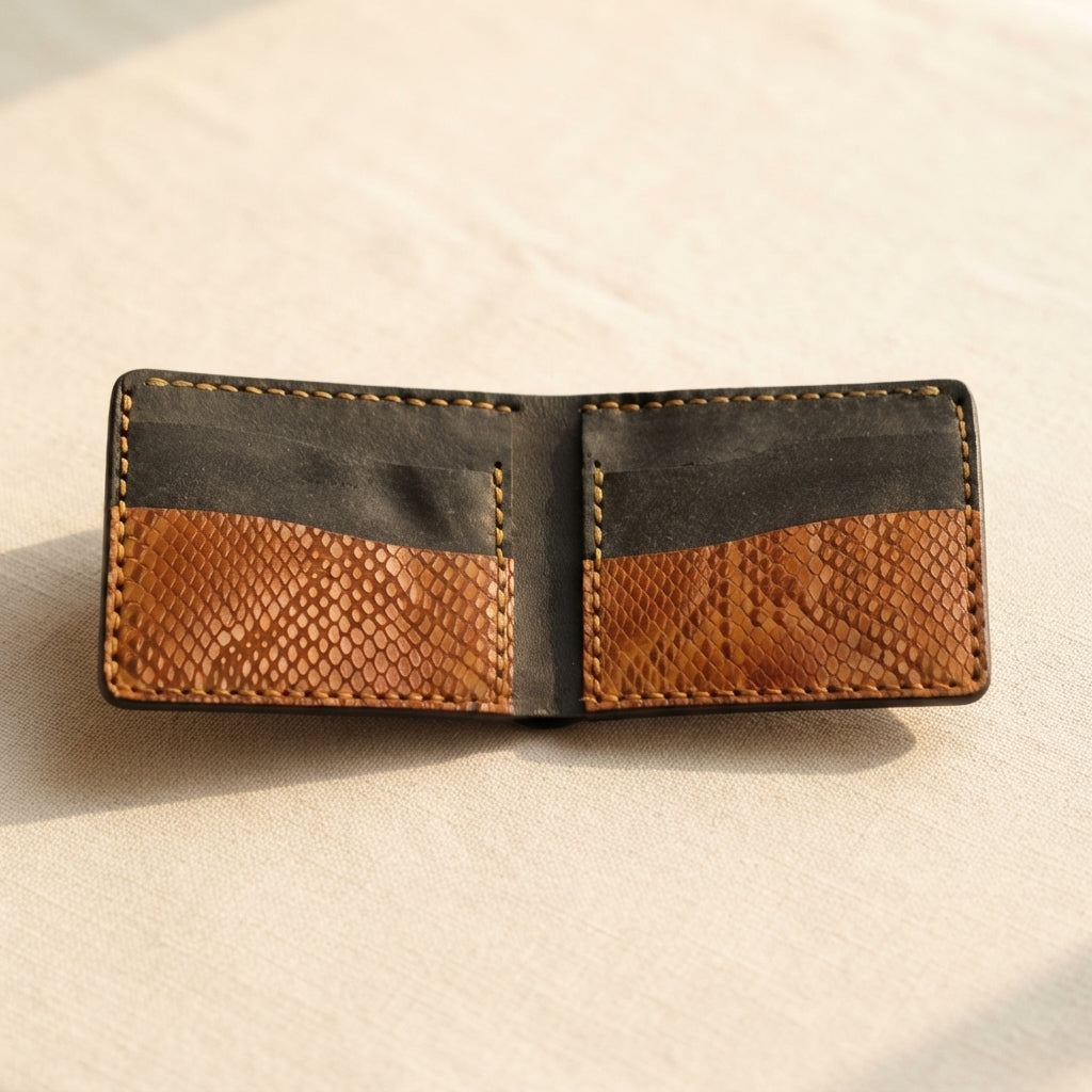 Hermes Snake & Croc — Bifold Wallet
