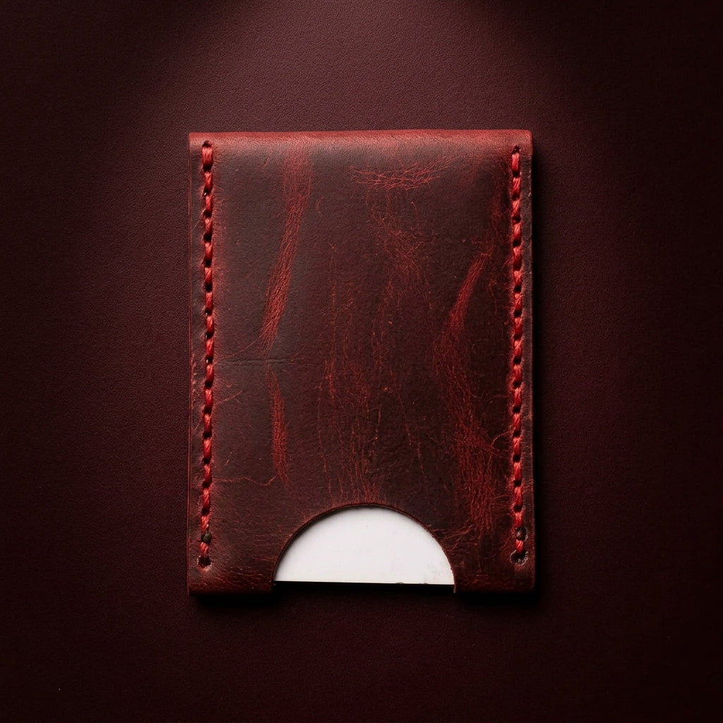 Simplest Card Holder | Slim Minimalist Wallet | Leather Handmade | Thumb Slot Design