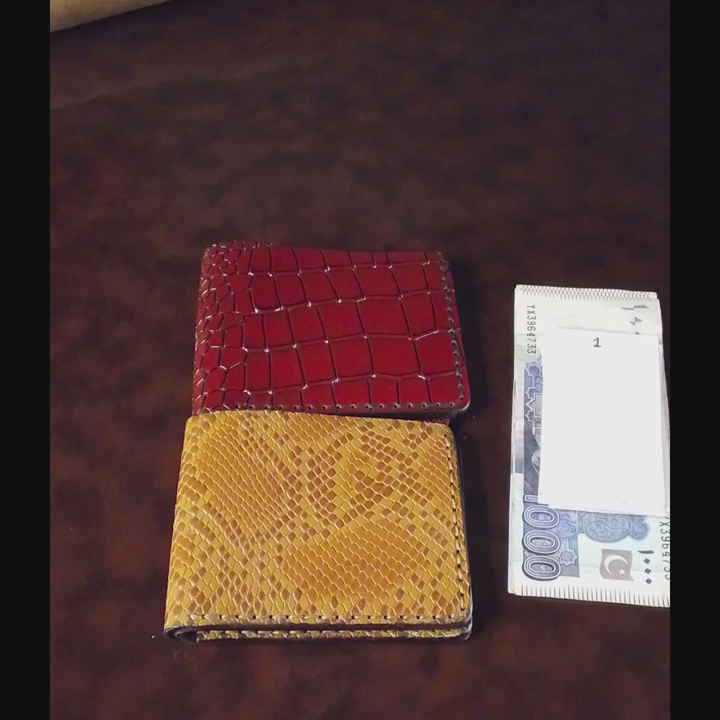 Hermes Snake & Croc — Bifold Wallet